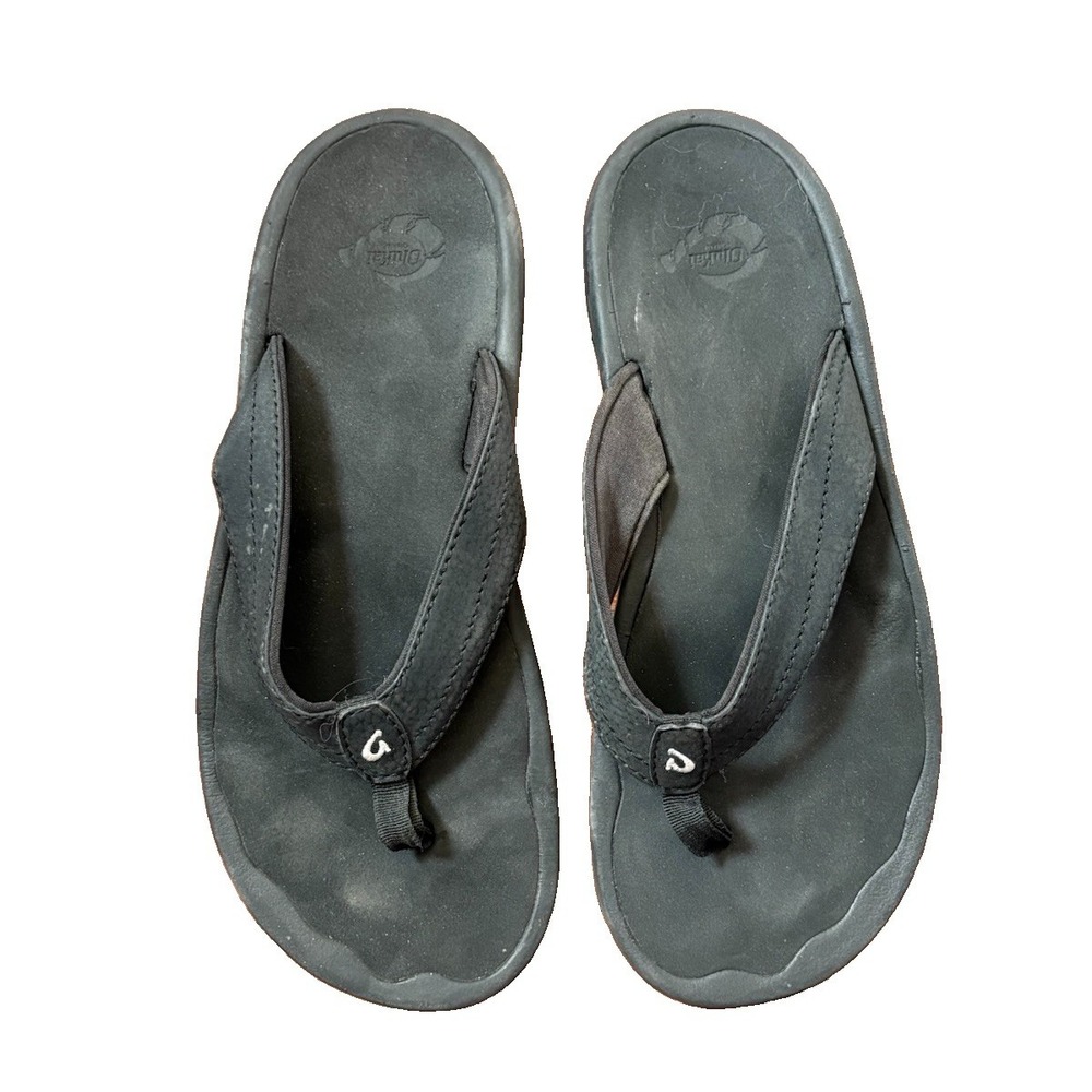 OluKai Ohana Women's Size 7 Flip Flop Thong Sandals Black